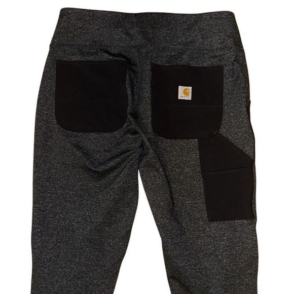 Carhartt FORCE FITTED lightweight UTILITY LEGGING women sz MED 8 gray/ black - Picture 4 of 12
